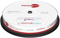 PRIMEON - BD-R 25GB/2-10x, Ultra Speed, Cakebox (10 Disc) - photo-on-disc ultragloss,