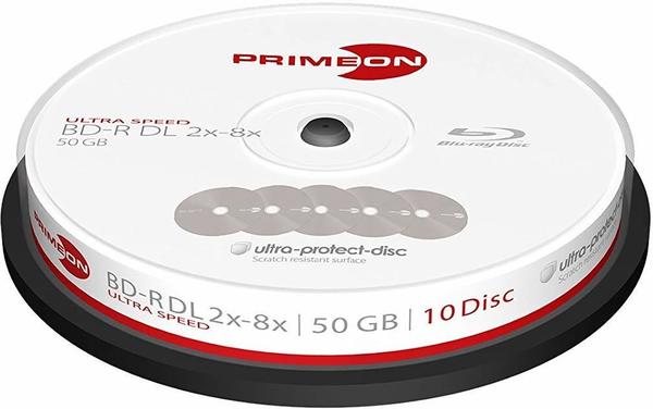 Primeon BD-R Ultra-Protect-Disc 50GB 8x 10er Cakebox