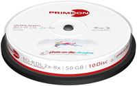 PRIMEON Blu-ray-Rohlinge 2761317, bedruckbar, BD-R, 50 GB Dual Layer, bis zu 10-fach,