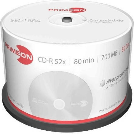 Primeon CD-R Silver-Protect-Disc 700MB 52x 50er Cakebox