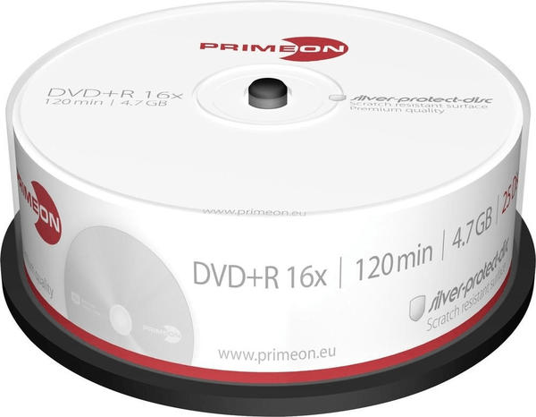 Primeon DVD+R Silver-Protect-Disc 4,7GB 16x 25er Spindel