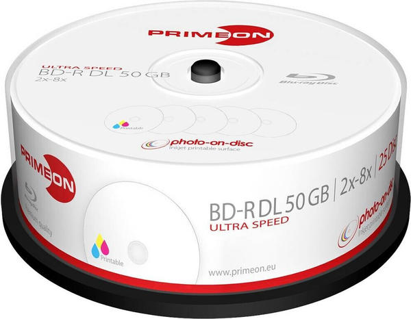 Primeon BD-R DL 50GB 8x bedruckbar (25er Spindel)