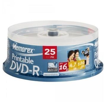 Memorex DVD-R 4,7GB 120min 16x bedruckbar 25er Spindel