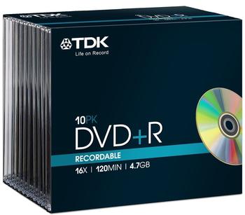 TDK DVD+R 4,7GB 120min 16x 10er Slimcase