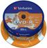 Verbatim DVD-R 4,7GB 120min 16x ganzflächig Tintenstrahl bedruckbar ID Brand bedruckbar 25er Spindel