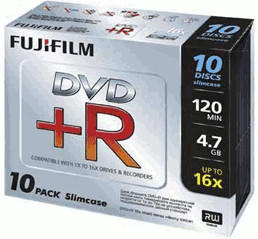 Fuji Magnetics DVD+R 4,7GB 120min 16x 10er Slimcase