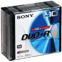 Sony DVD+R 4,7GB 120min 16x 10er Slimcase