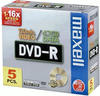 Maxell 275517.35, Maxell DVD-R 5 Pack Jewel Case 5mm 16x Speed