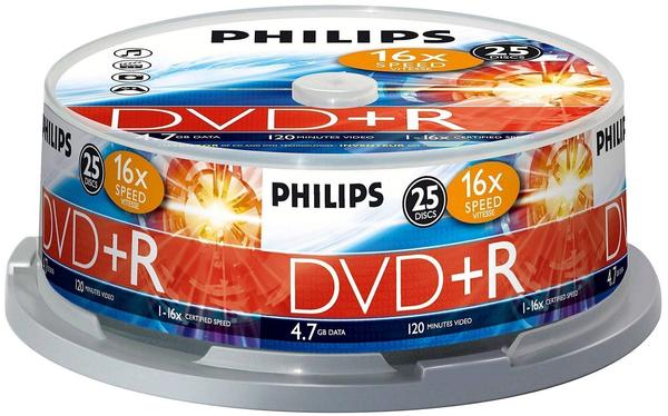 Philips DVD+R 4,7GB 120min 16x 25er Spindel