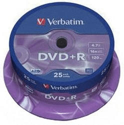 Verbatim DVD+R 4,7GB 16x Matt 25er Spindel