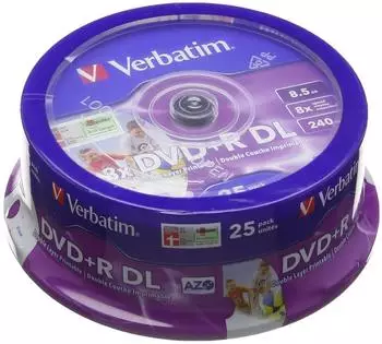 Verbatim DVD+R DL 8,5GB 8x bedruckbar 25er Spindel