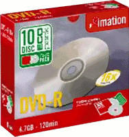 Imation DVD-R 4,7GB 120min 16x 10er Slimcase