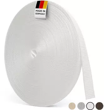 Bauheld 50m Roladengurt 20mm Wei&szlig;