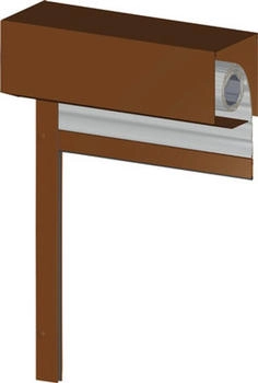 Aron Vorbaurollladen PVC grau 1100 x 2115 mm Kasten Aluminium RAL 8003 lehmbraun Gurtzug links