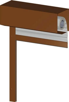 Aron Vorbaurollladen PVC grau 1250 x 2015 mm Kasten Aluminium RAL 8003 lehmbraun Gurtzug rechts