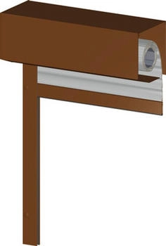 Aron Vorbaurollladen PVC grau 1850 x 615 mm Kasten Aluminium RAL 8003 lehmbraun Gurtzug rechts