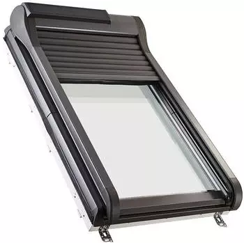 Roto ZRO SF R4/R7 Hitzeschutz-Rollladen Solar Funk Anthrazit-Metallic 6/9 (65 x 98 cm)