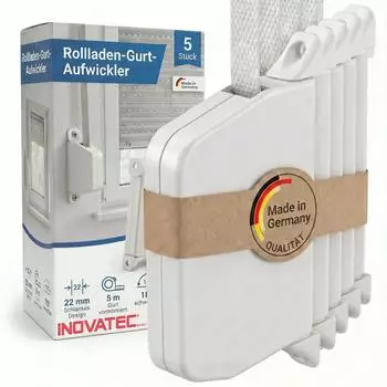 Inovatec Aufputz-Gurtwickler Rollladen Aufschraubwickler Mini 5 m Gurtband Gurtbreite 14 mm 5-tlg.. 0,22 cm x 13,2 cm