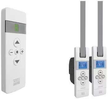 WIR elektronik eWickler 2 Fenster Funk-Set 2x 1x Fernbedienung 1723 mm Gurtband Unterputz bis 50 kg Netzstecker (eW840F_FB9)