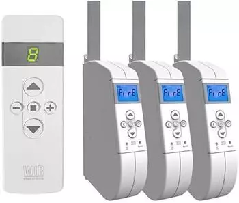 WIR elektronik eWickler Comfort 3 Fenster Funk-Set 3x 1x Fernbedienung 15 mm Gurtband Aufputz bis 45 kg Fahrtzeiten einstellbar (eW940FM_FB9)