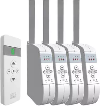 WIR elektronik eWickler 2 Fenster Funk-Set 4x 1x Fernbedienung 1215 mm Gurtband Aufputz bis 45 kg Netzstecker (eW930FM_FB9)