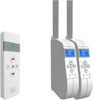 WIR elektronik eWickler 2 Fenster Funk-Set 2x 1x Fernbedienung 1723 mm Gurtband Aufputz bis 45 kg Netzstecker (eW940F_FB9)
