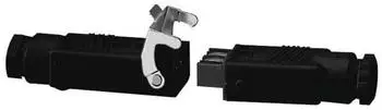 Somfy Hirschmann Stecker + Kupplung Kit mit Sicherungsbügel, schwarz (9701566)