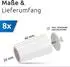 ECENCE Rolladen Anschlagpuffer 40mm, weiß, 8er-Set