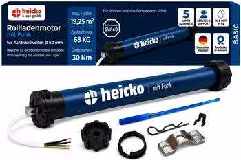 heicko Funk-Rohrmotor 30Nm SW60 68kg mechanische Endschalter (ERF1060-30-BI)