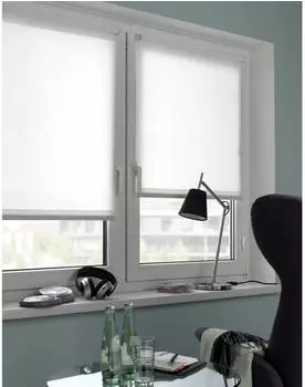 Gardinia EasyFix Rollo Uni 75x150 cm Reinweiß strukturiert – Einfache Montage ohne Bohren