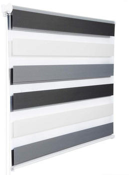 Woltu Duo-Rollo Klemmfix 45 x 150 cm wei&szlig;-anthrazit