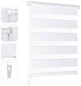 Sekey Doppelrollo Klemmfix ohne Bohren 40x130 cm Wei&szlig;
