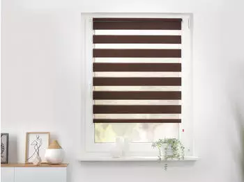 Lichtblick Duo-Rollo Klemmfix 80 x 150 cm dunkelbraun – Flexible Lichtregulierung und einfache Bedienung