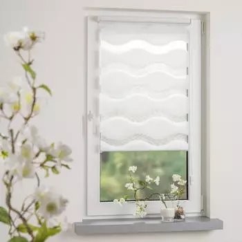 Liedeco Klemmfix-Duo-Rollo 60x150cm weiß Wave Liedeco Klemmfix-Duo-Rollo 60x150cm weiß Wave