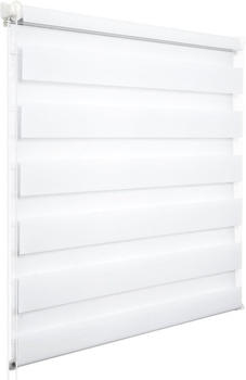 Woltu Doppelrollo Klemmfix ohne Bohren 100x120cm Wei&szlig;