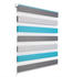 Woltu Duo-Rollo Klemmfix 45 x 150 cm weiß/grau/türkis