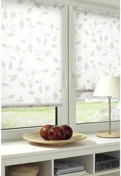 Gardinia EasyFix Rollo Dekor Scandinavian 100x150 cm Weiß/Natur – Mühelose Installation für sofortigen Sichtschutz