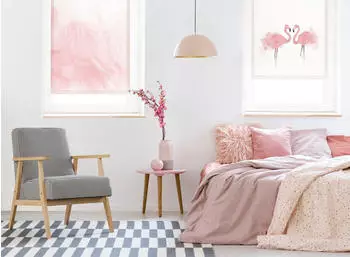Gardinia Easyfix-Rollo 60x150cm weiß/rosa