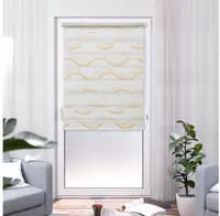 K-HOME Doppelrollo "Wellen Design" Lichtschutz Sichtschutz ohne Bohren...