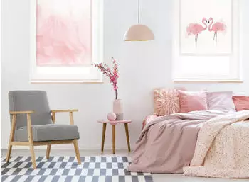 Gardinia Easyfix-Rollo 60x150cm rosa/weiß