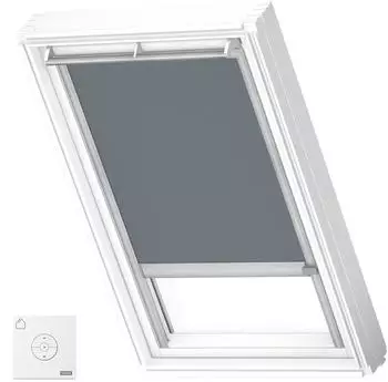 Velux DSL Verdunkelungsrollo F06 solar, blaugrau, Alu-Schiene (DSL F06 4581K)