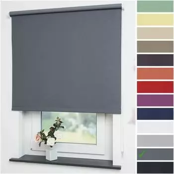 Liedeco Kettenzug-Rollo verdunkelnd, dunkelgrau, 162x180cm (1.162.180.456SK)