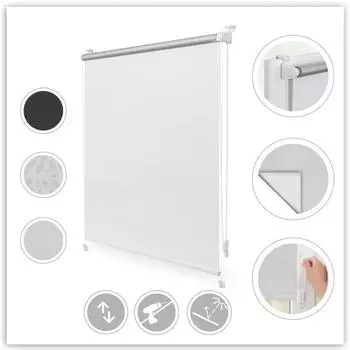 Lichtblick Thermo-Rollo Klemmfix Verdunkelung wei&szlig; 80x150cm