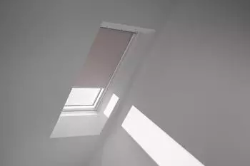 Velux Verdunkelungsrollo uni hell-taupe, Schiene aluminium, manuell (DKL F04 4580S)