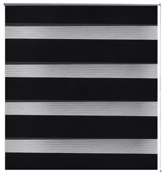 vidaXL Zebra-Rollo 140,9x175cm schwarz