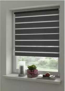 Gardinia Duo-Klemmrollo 80x150cm anthrazit