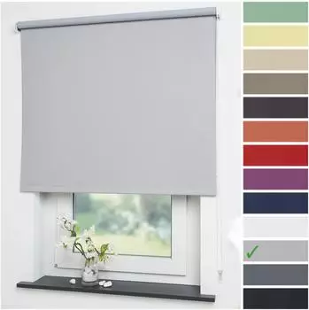 Liedeco Kettenzugrollo Verdunkelung 202x180cm hellgrau (1.202.180.476SK)