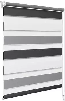 Woltu Zebra-Rollo 100x120cm weiß-grau-anthrazit