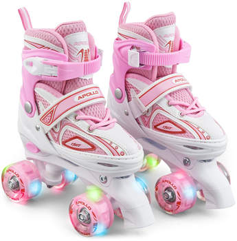 Apollo Roller Skates Super Quad X-Pro LED pink/white