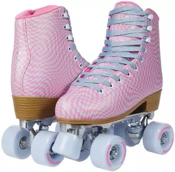Impala Roller Skates wavy check/pink
